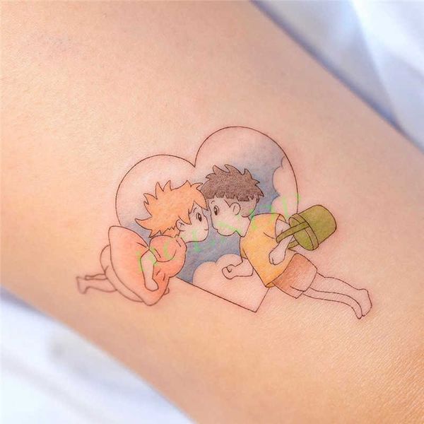 5 PC Tatuajes Temporales Impermeable Etiqueta Engomada Del Tatuaje Temporal Anime Cartoon s Sea Love Pattern Flash Tatoo Fake Tatto Body Art para Mujer Hombre Z0403