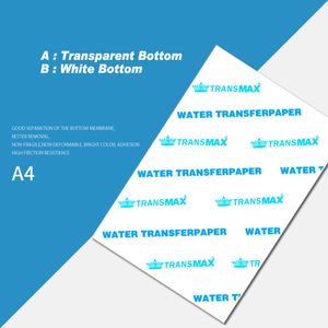 5 pcs A4 Taille à jet d'encre Papier de décalage aquatique Papier d'impression transparente Papier de transfert d'eau transparent
