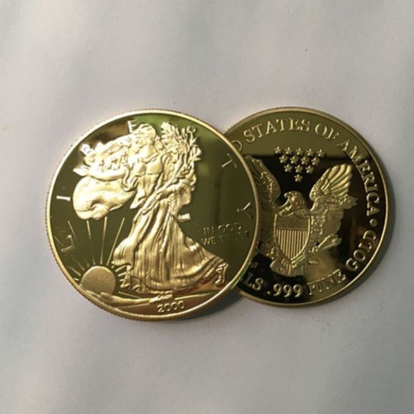 5 uds. A estrenar insignia The liberty dom 2000 24k chapado en oro real 40 mm moneda de recuerdo de metal 281w