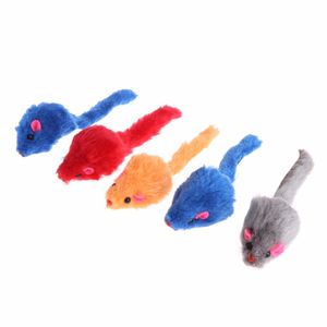 5 pièces chat jouets fausse souris en peluche doux coloré chaton animaux drôle grinçant jouant chat accessoires