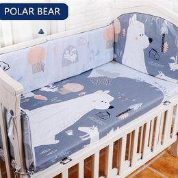 5 PCS katoenen cartoon bumper voor pasgeboren kawaii dierenbed sheet baby krib beddengoed set baby organisator 201210176oo