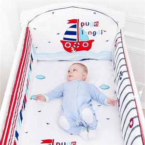 5 Pcs Katoen Cartoon Bumper Voor Pasgeboren Kawaii Dier Laken Baby Wieg Beddengoed Set Baby Organizer 201210264m