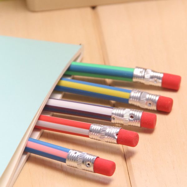 5 pcs jolie papeterie colorée magique flexible souple flexible crayon doux avec le bureau scolaire d'étudiant en gamme utilise le plaisir scolaire