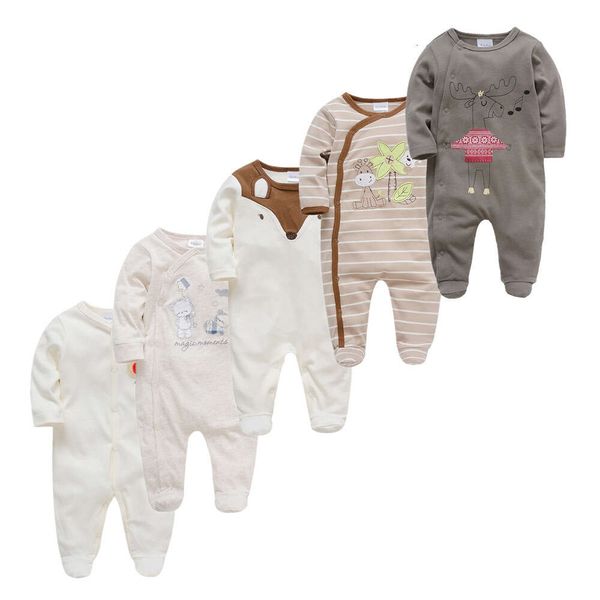 5 pièces/lot bébé fille barboteuses Roupa De Bebes à manches longues été doux coton garçons vêtements né corps Bebes vêtements 211023