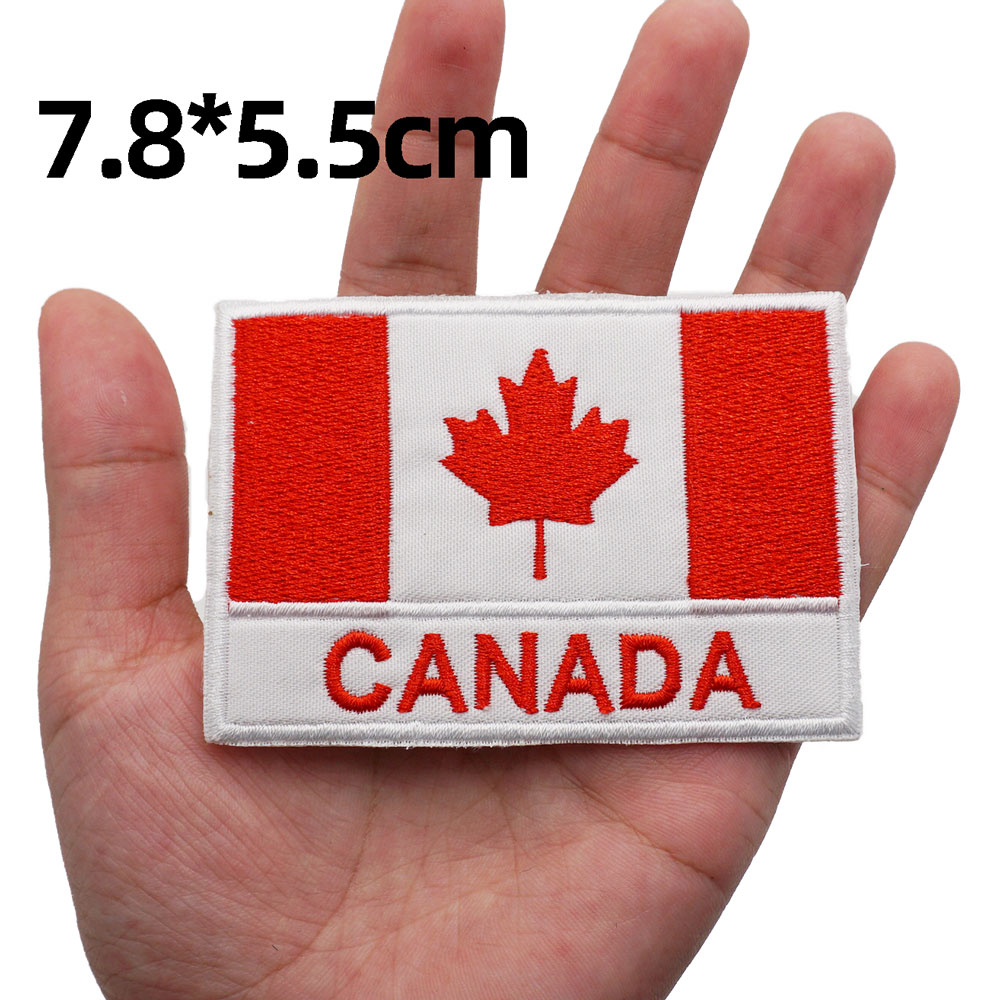 5 PCs/lote Canadá Patches Badges Militar Militar Militar Milite Tactical Aplique bordado com apoio adesivo de ferro