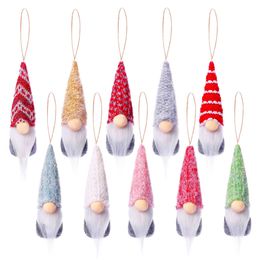 5 PCS/Lot Kerstboom Hangende Gnomes Ornamenten Handgemaakte Zweedse Tomte Decoration Plush Scandinavian Santa Elf XBJK2209