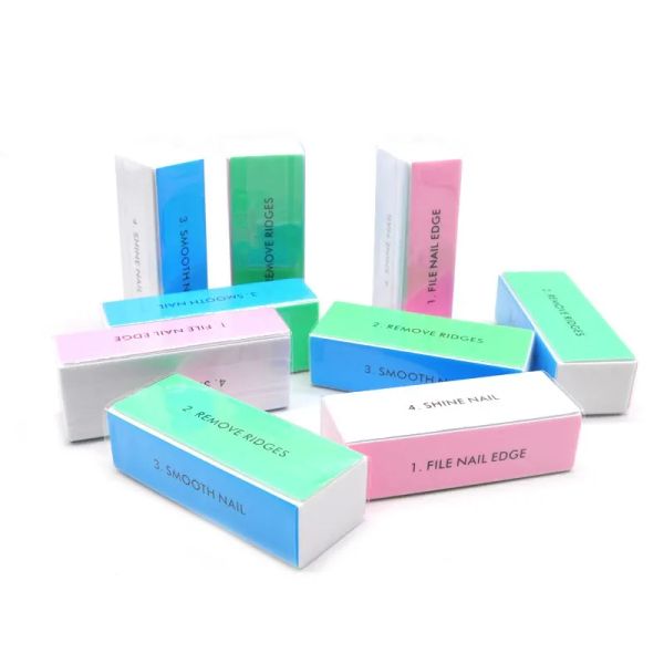 Bloc de tampon à ongles de 5 PCS / lot 4 voies colorée de polir coloré shine polisseuse de poli étape