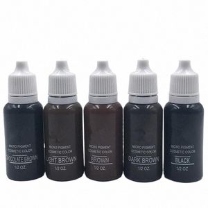 5 pcs / Lot Permanent Sourcils Lèvres Maquillage des Yeux Pigment 1/2 OZ 15 ML Encre De Tatouage Ensemble Micro Pigment Cosmétique Couleur Fournitures De Tatouage d5KA #