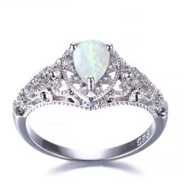 5 шт. Luckyshine 925 пробы серебро женские кольца с опалом синий белый натуральный мистический радужный топаз свадебные обручальные кольца #7-10215p