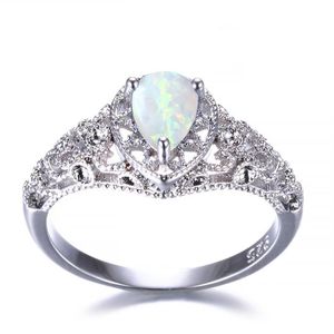 5 pièces Luckyshine s925 en argent Sterling femmes opale anneaux bleu blanc naturel mystique arc-en-ciel topaze mariage fiançailles anneaux #7-10228O
