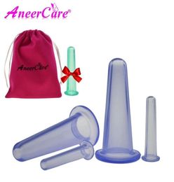 5 pièces boîtes de Massage ventouses sous vide en silicone pour boîtes de massage du visage anti cellulite masseur ensemble de ventouses famille corps helper1817263