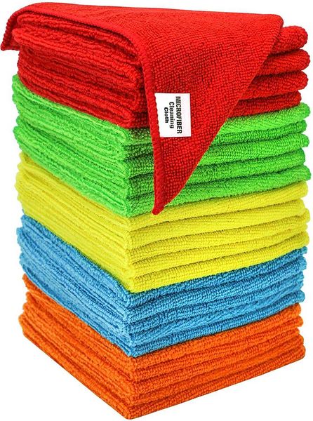 5 chiffons de nettoyage en microfibre PCS, serviettes réutilisables et non pelucheuses pour la maison, la cuisine automatique, essuie-tout assortis 210728