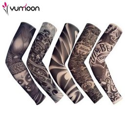 5 pc's nieuwe gemengde 92 nylon elastische nep tijdelijke tattoo mouw ontwerpen lichaamsarmkousen tattoo voor coole mannen dames5809189