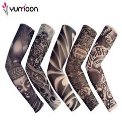 5 pc's nieuwe gemengde 92 nylon elastische nep tijdelijke tattoo mouw ontwerpen lichaamsarmkousen tattoo voor coole mannen dames2638248