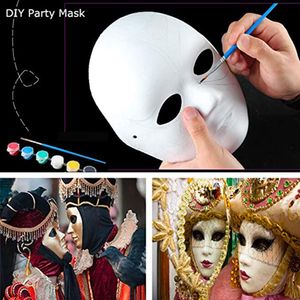 5 uds. De máscaras de papel blanco maché para crear manualidades artísticas de teatro y disfraces de Halloween, fiestas de disfraces, decoraciones para fiestas