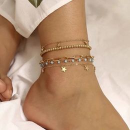 5 PCS PEntagramme Perle Femmes artisanales Chandelle Per perle réglable avec bracelet Foot Bijoux Accessoires d'anniversaire 240408