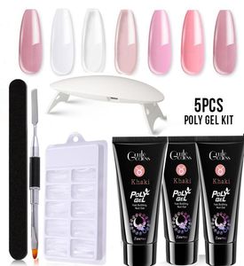 5 piezas Polygel Nail Kits UV Gel Esmalte de uñas Hard Builder Extension Gel Construcción rápida para herramientas de manicura Kit de uñas acrílicas maquillaje3076871