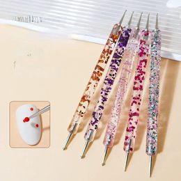 5 pc's/set nail art stip pen kristal kralen hanteren met dubbele tekening met dubbele landen schilderen van steentjes manicure gereedschap