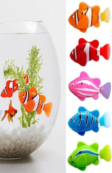 5 PCS Set Robot Electronic Swim Battery Inclus Pet Robotic Pet For Kids Bath Toy Toy Fishing Decorating acte comme Real Fish Q1905228952104