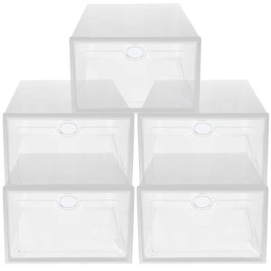 5 PCS Shoes Rack pour placard Container Boîtes empilables Boîtes de baskets PP SEESPRING 240523