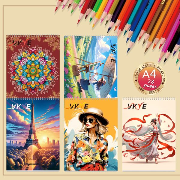 5 pcs Vkye Coloring livre 