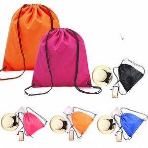 5 stuks waterdichte rugzak, reis-strandtas, opslag multifunctionele handige effen kleur veterpakket tassen met trekkoord Z8op #
