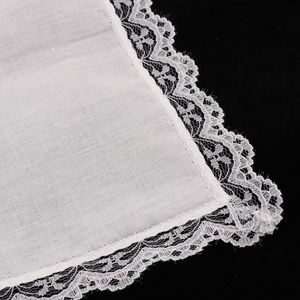 Mouchoirs en coton blanc, 5 pièces, Hankies en dentelle vierge pour mariage, carré de poche pour hommes et femmes, 23x25cm