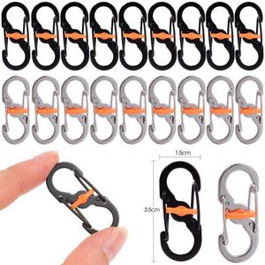 5 PCSCarabiners 10Pcs Acampar al aire libre Tipo S Mosquetón con cerradura Mini llavero Gancho Antirrobo Acampar al aire libre Mochila Hebilla Herramienta de bloqueo de llave P230420