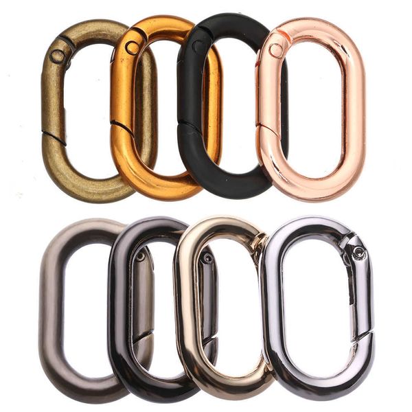 5 PCSCarabiners 1Pc métal ovale anneau fermoirs à ressort pour bijoux à bricoler soi-même ouvrable rond mousqueton porte-clés sac Clips crochet chien chaîne boucles connecteur P230420