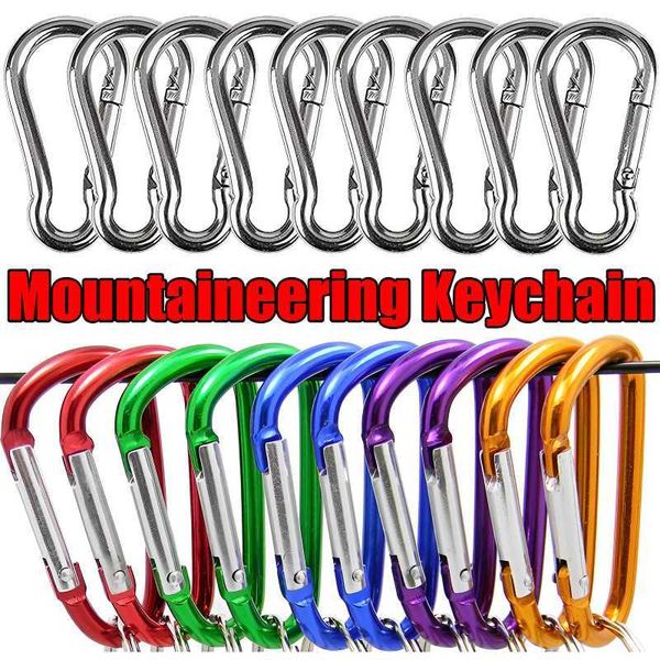 5 PCSCarabiners 20 Pcs Mini Mousqueton Pince à Ressort En Alliage D'aluminium D Forme Porte-clés Mousqueton Boucle pour Camping En Plein Air Sac À Dos Bouteille Usage Quotidien P230420