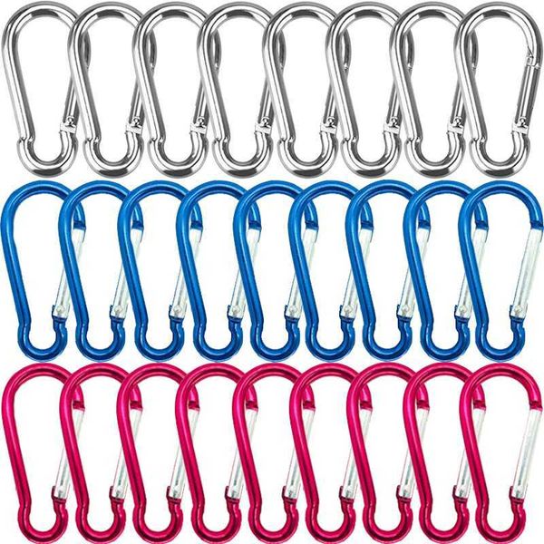 5 PCSCarabiners 20pcs Mini Mousqueton Porte-clés En Alliage D'aluminium D-ring Boucle Printemps Mousqueton Mousqueton Clip Porte-clés Camping En Plein Air Multi Outil P230420