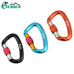 5 PCSCARABINERS 25KN PROFESSIONEEL KRIMPING KARABINER D Vorm Mountaineering Caving Rock Safety Lock Outdoor klimuitrusting Accessoires P230420