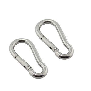 5 PCSCarabiners 2PCS 304 Acero inoxidable Snap Spring Hook Mosquetón Clip de enlace 5mm 6mm 7mm 8mm Oval Snap Hook Mosquetón para acampar Senderismo P230420