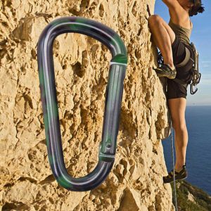 5 PCSCARABINOS DE ALUMINUM ALUMINIO CARABINER Clip Hook Snap Hook Keyring Spring Spring D en forma de deportes al aire libre Accesorios de viaje P230420