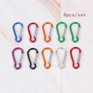 5 PCScarabiners Hot! Camping Keyring Snap Hook Outdoor Travel Kit Aluminium Carabiner D-Ring Key Chain Clip 5pcs/Lot P230420