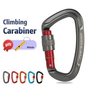 5 PCSCarabiners Outdoor Professional Rock Climbing Mosquetón 25kN Lock Hebilla de seguridad en forma de D para llaves Herramientas Equipo P230420