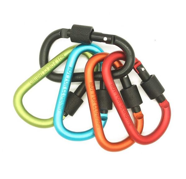 5 PCSCarabiners Paracord Mosquetón 8 cm Mosquetón de aluminio 5 colores Al azar Espiral al aire libre Mosquetones en forma de D Equipo de escalada para acampar Mountaine P230420