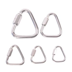 5 PCScarabiners Triangle Carabiner roestvrij staal sleutelhanger snap clip hook buckle schroefslot 2022 meest populaire nieuwjaarscadeaus p230420