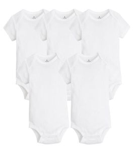 5 PCSLOT geboren babykleding zomerlichaam babybody's 100 katoen witte kinderjumpsuits babyjongen meisje kleding 024M 2203011605691