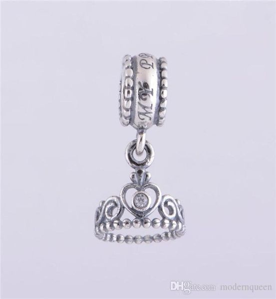 5 PCSLOT Princess Tiara Charms Colgante Auténtico 925 STERLING SILE SIPT PARA PROLLACELA DE ALIMIENTO H9ALE1633813