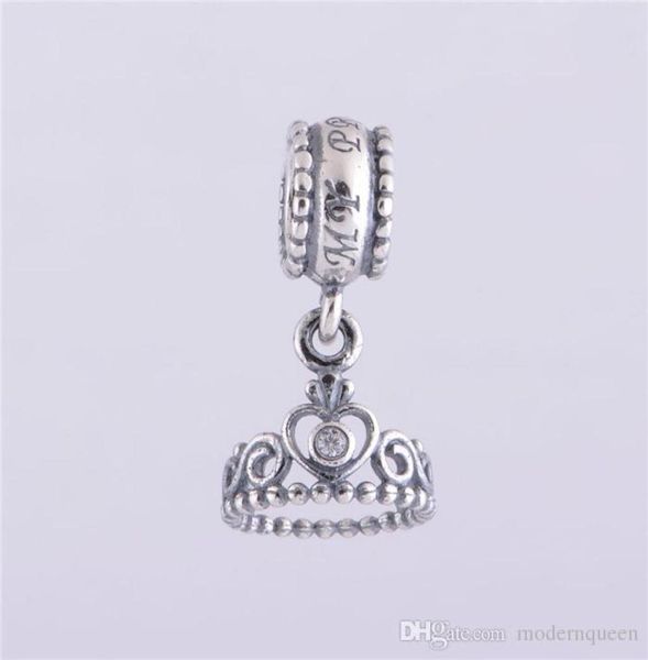 Lote de 5 unidades de colgante de tiara de princesa, auténtica Plata de Ley 925, apto para pulsera de estilo H9ale2047940