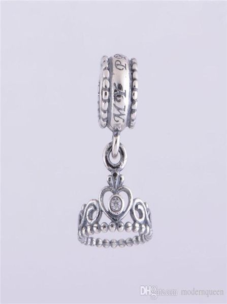 Lote de 5 unidades de colgante de tiara de princesa, auténtica Plata de Ley 925, apto para pulsera de estilo H9ale7013698