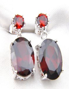 5 PCSlot Sell and Nieuwe Style 925 Sterling Silver Croted Red Garnet Gems Earring voor Lady E01641991422