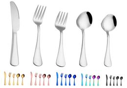 5 juegos de pcsset Flatware Juegos de 6 colores Set Flatware Futwar Knife Spoon Spoon Sets Elegant Cutlery Cocina Accesorios3261218