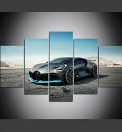 5 pièces de grande taille toile mur Art photos créative Bugatti Divo voiture de sport affiche Art impression peinture à l'huile pour salon décor268351613