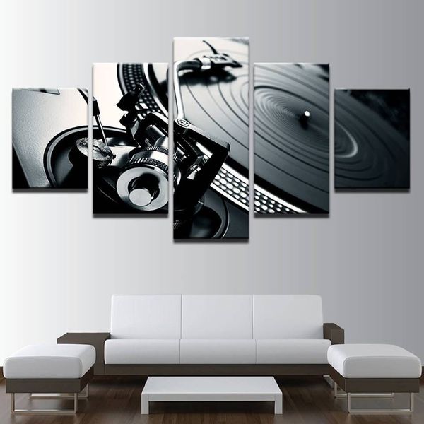 5 pièces Musique DJ Console Mélangeur Instrument Peinture Canvas Wall Art Picture Home Decoration Living Room Canvas Painting No Frame276i