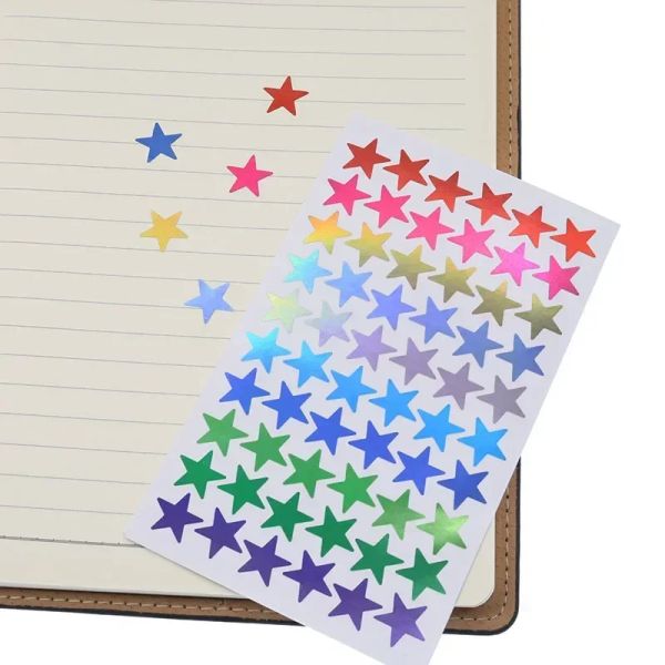 5 pièces / sac (300pcs) Awer le laser pour enfants Flash Sticker Professeur Louange Label Label Five Star Sticker Diy Craft Decoration