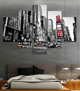 5 stuks Canvas Wall Art Print New York Lego City Painting Frame Zwart en witte foto's Samenvatting voor woonkamer Home Decor9556654