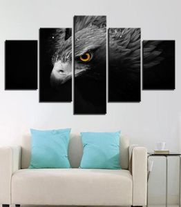 5 pièces gris aigle corbeau moderne mur Art photos peinture pour salon décor à la maison affiches modulaires HD toile sans cadre 2087945