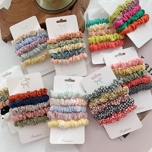 5 unids/lote Scrunchie Hairband Hair Tie 11 Style Girl Hairs Accessories Satin Stretch Ponytail Holders Regalo hecho a mano Diadema 1693 B3